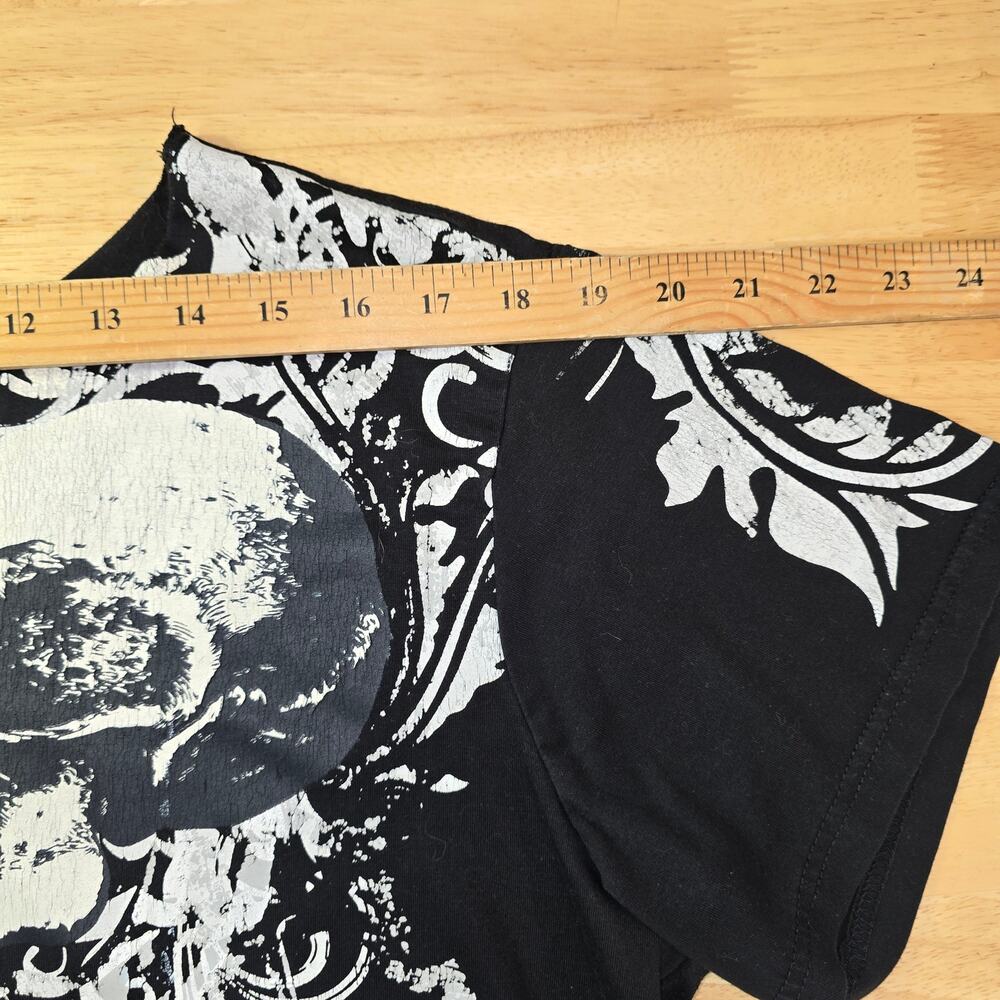 Y2k Grunge Goth Style Black Skull Shirt Size XL - Picture 3 of 7